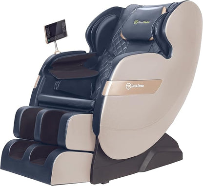 Relaxo USA Dual Core S Track Massage Chair | Full Body Zero Gravity Recliner with App Control (Blue & Khaki)