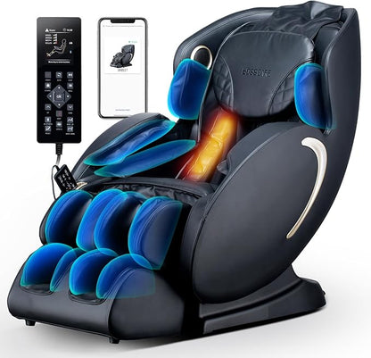 3D Full Body Zero Gravity Massage Chair, 2025 APP Control Shiatsu Massaging Recliner, Back Heating, HiFi Bluetooth Message Chair