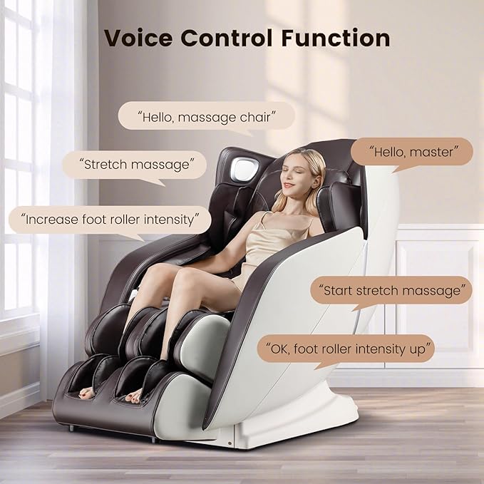 Relaxo USA Full Body Massage Chair | Zero Gravity SL Track Recliner with Heat, Bluetooth & Voice Control