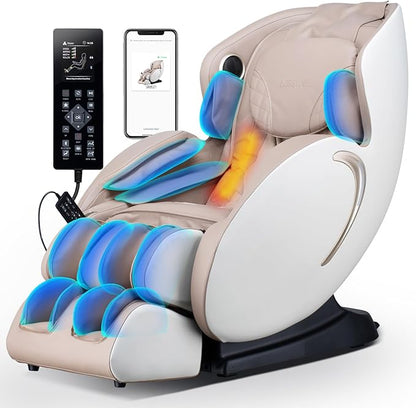 3D Full Body Zero Gravity Massage Chair, 2025 APP Control Shiatsu Massaging Recliner, Back Heating, HiFi Bluetooth Message Chair