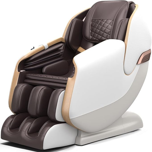 Relaxo USA Full Body Massage Chair | Zero Gravity SL Track Shiatsu Recliner with Shortcut Key (Brown)