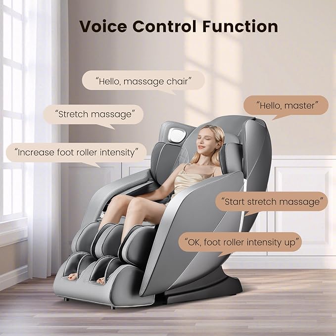 Relaxo USA Full Body Massage Chair | Zero Gravity SL Track Recliner with Heat, Bluetooth & Voice Control